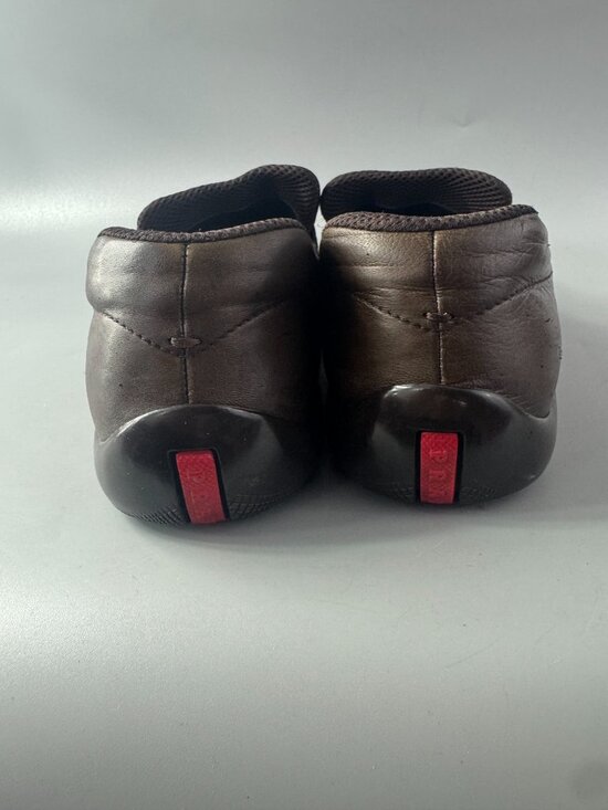 Authentic Prada Chocolate Brown Leather Classic Loafers main image 4